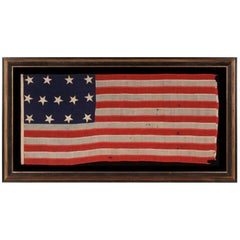 13 Entirely Hand-Sewn Stars, U.S. Navy Small Boat Ensign of the Civil War Period