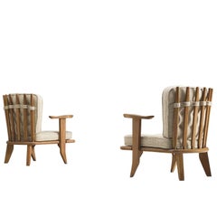 Guillerme & Chambron Carved Solid Oak Chairs