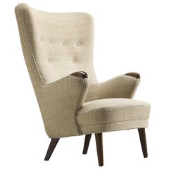 Danish Classic Wingback Chair, 1950s 6