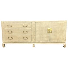 Baker Asian Modern Sideboard in Grasscloth