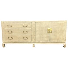 Baker Asian Modern Sideboard in Grasscloth