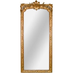 19th Century Palatial French Louis XV Hall Mirror