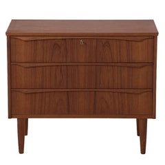 Danish Modern Occasional Chest of Drawers with Wave Style Pull