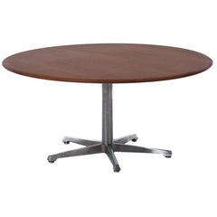 Danish Modern Teak Adjustable Pedestal Dinette Table or Coffee Table