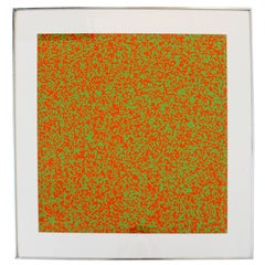 Framed Screenprint Lithograph Signed Numbered by Francois Morellet 40,000 Canes 2