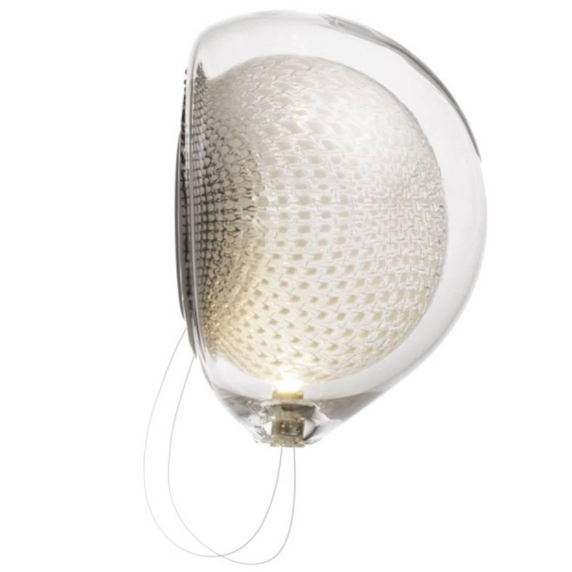 Bocci 76s LED Wall Sconce or Ceiling Fixture in Blown Glass and Copper Mesh For Sale