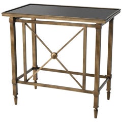 Smart Side Table in Antique Brass Finish and Granite Top