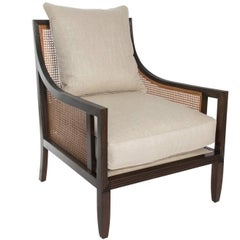 1970s Mid-Century Caned Lounge Chair