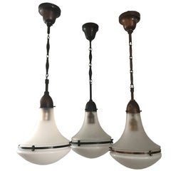 Peter Behrens Jugendstil Luzette Copper and Opaline Glass Lamp 3 Available