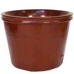 Chinese Wooden Red Lacquer Water Vessel 3