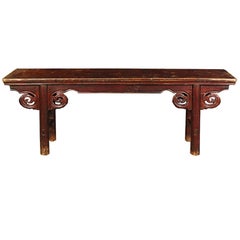 Chinese Ruyi Carved Bench