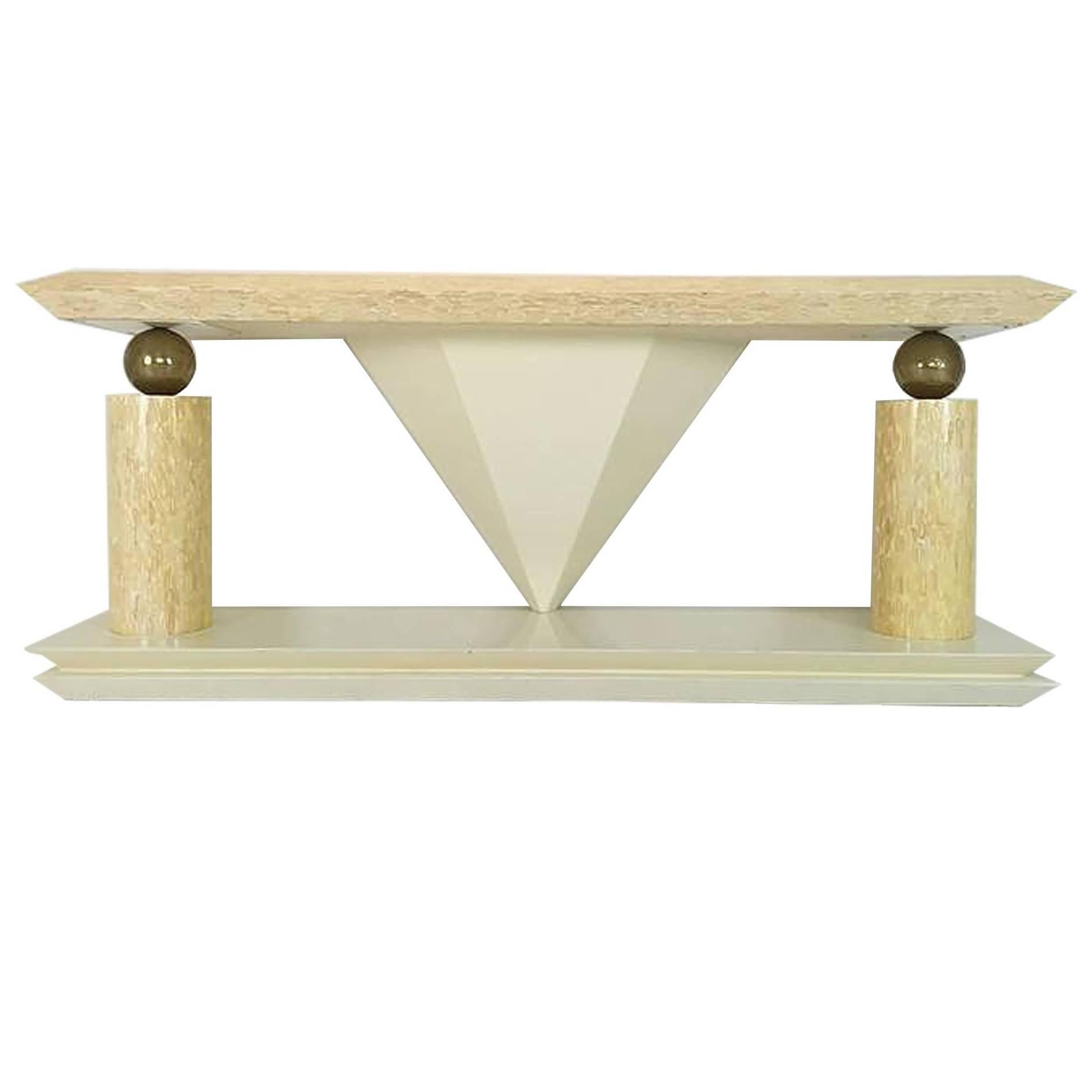 Tessellated Bone / Antler Console Table in the Style of Enrique Garcel