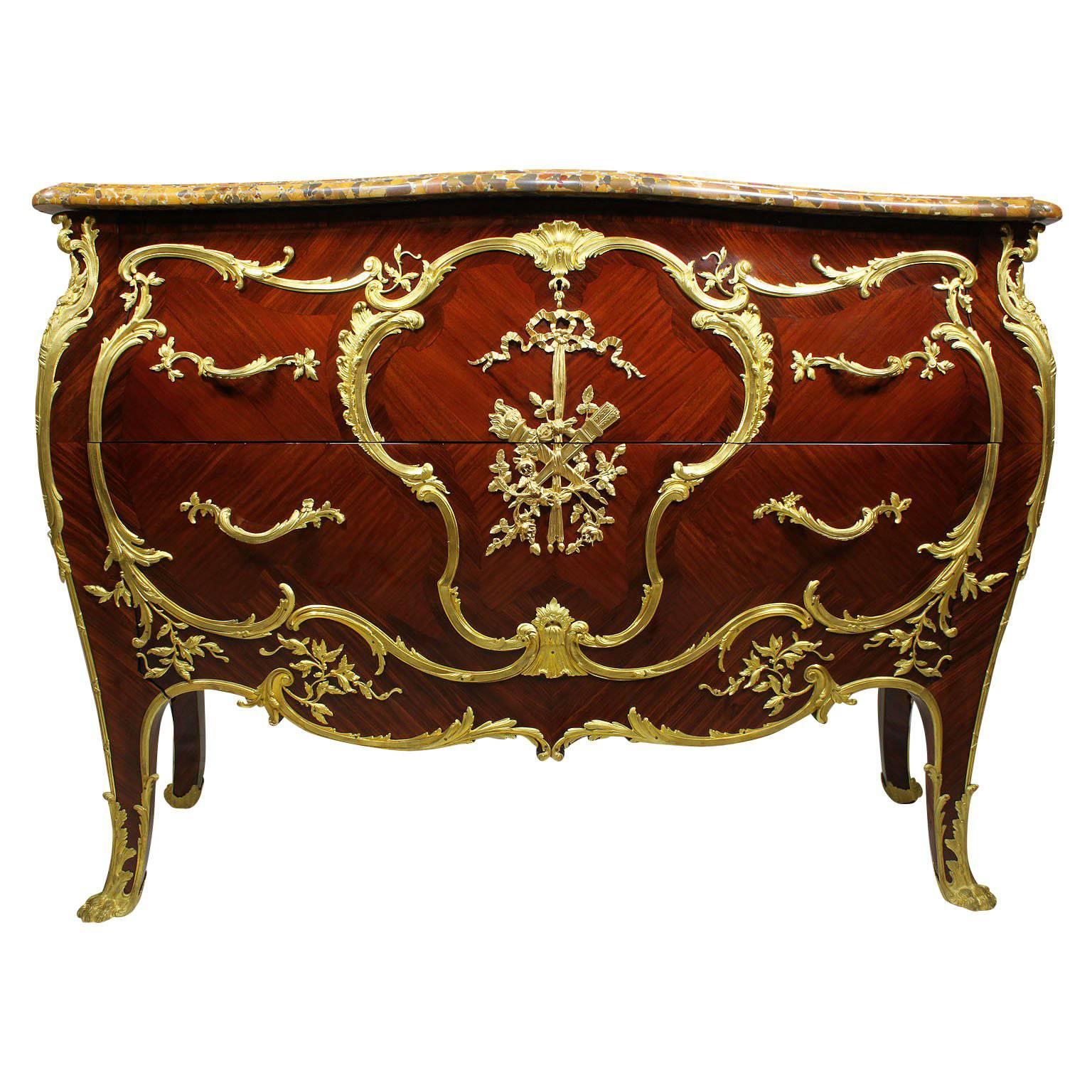 French 19th-20th Century Louis XV Style Ormolu-Mounted Commode