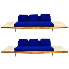 Adrian Pearsall Sofa with Built-In Travertine Side Tables 8