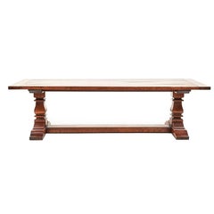 Vintage Top-Quality Solid Oak Trestle Table