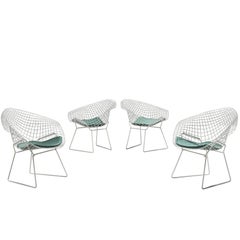 Four 'Diamond' Wire Chairs by Harry Bertoia for Knoll