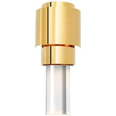 Royale Wall Lamp with Crystal Glass in Gold or Nickel or Bronze Finish