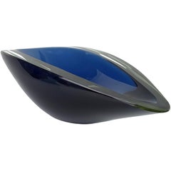 Kaj Franck Nuutajärvi Notsjo Scandinavian Sommerso Blue Art Glass Bowl
