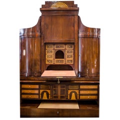 Biedermeier Mahogany and Lemon Wood Bureau Bookcase