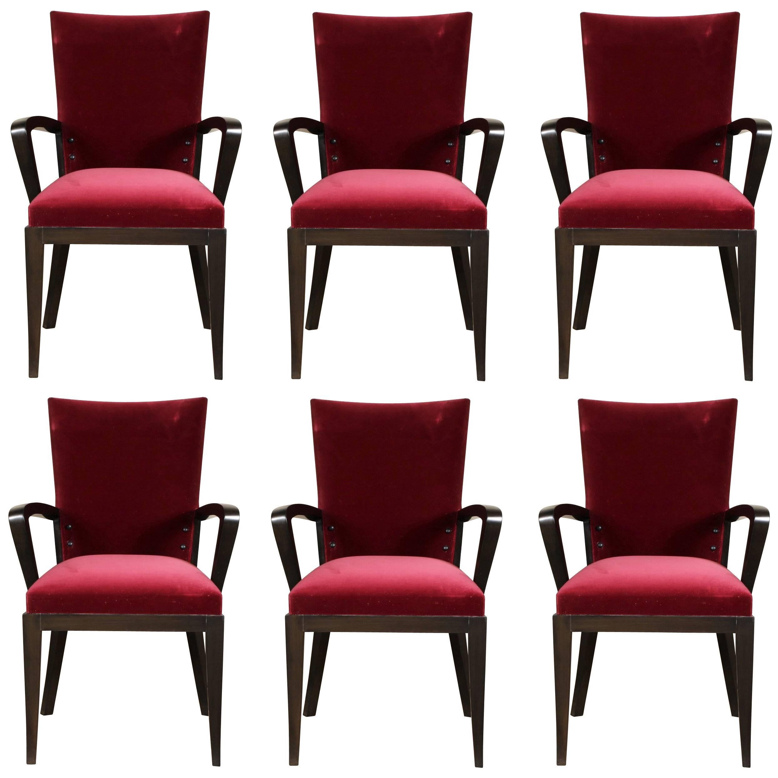 Set of Six Dakota Jackson Modern Dining Armchairs