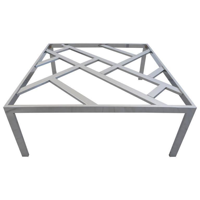Milo Baughman Chrome Cocktail Table, 1970s