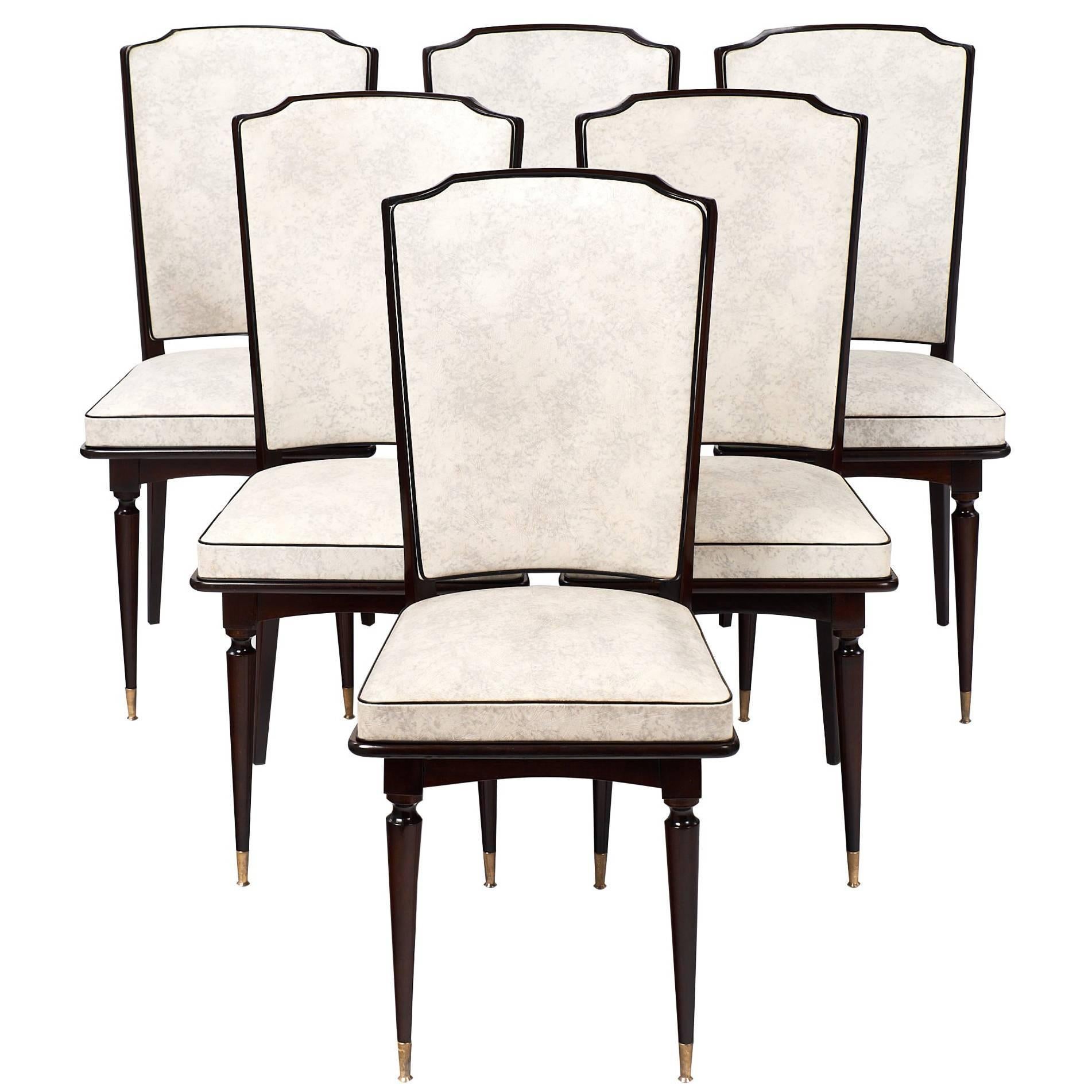 Set of Mahogany French Vintage Dining Chairs