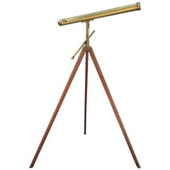 Used Quality English Brass Telescope by Husbands, Signed, circa 1880
