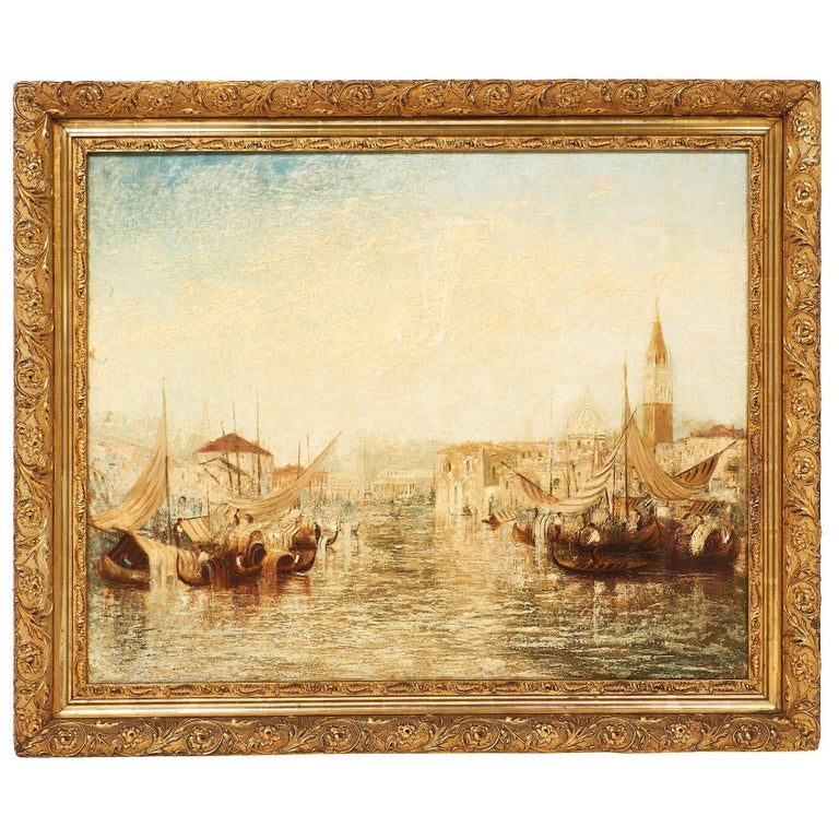 Vintage Italian Oil Painting of Venice For Sale at 1stDibs