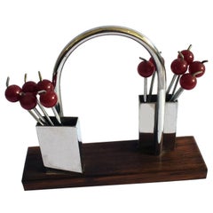 Retro Art Deco French Cocktail Stick Set in Bakelite, circa 1930