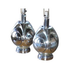 Pair of Architectural Mercury Glass Lamps