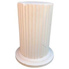Large Wide Fluted Wooden Pedestal