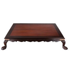 Antique Anglo-Indian or British Colonial Rosewood Coffee Table with Mahogany Top