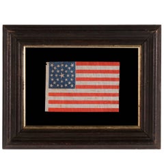 Antique American Flag with 29 Whimsical Stars in a Medallion Configuration