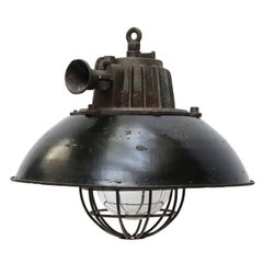 Black Enamel Industrial Lamp Cast Iron Clear Glass Black Enamel Industrial Lamp Cast Iron Clear Glass