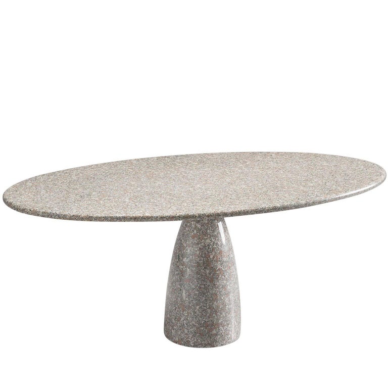 Italian Granite Oval Dining Table For Sale at 1stDibs