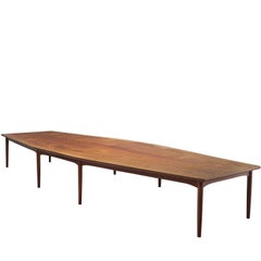 Retro Extremely Large Danish Conference Table in Teak