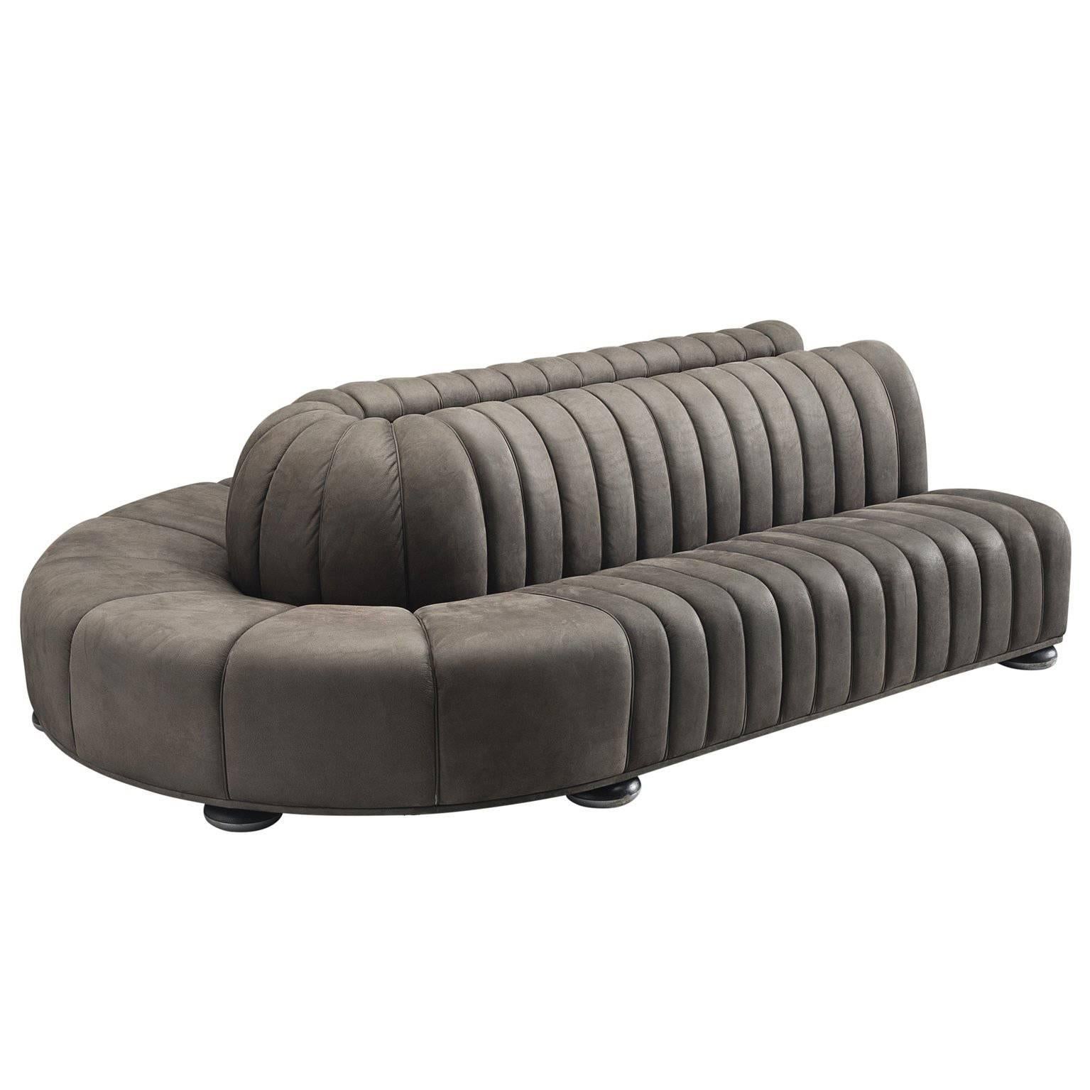 Custom-Made Luxurious Wittmann Sofa in Anthracite Leather