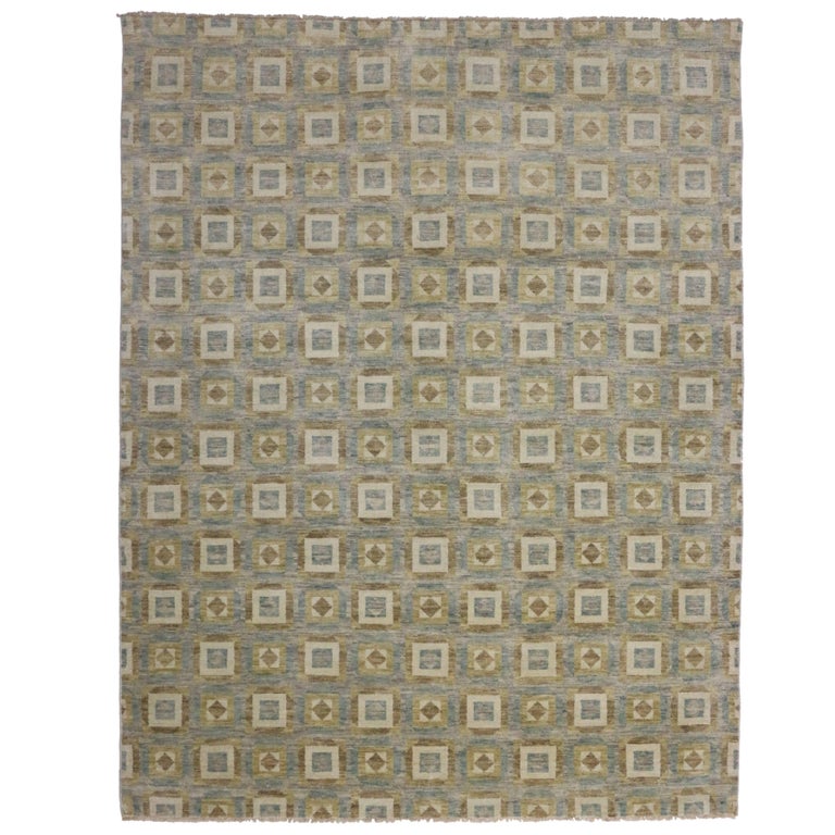 New Transitional Rug with Modern Geometric Design and Cubism Style For ...