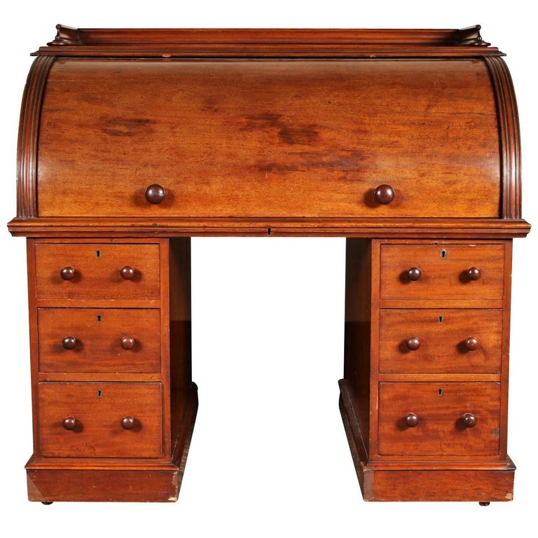 Antique 1830 Wooden Tambour Campaign Lap Roll Top Desk At 1stdibs Antique T Wallis And Co London Gany Roll Top Desk