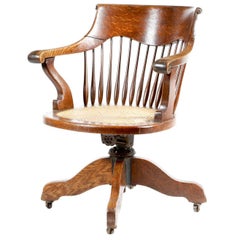 Antique Oak Reclining Desk Chair from Ballington Manor
