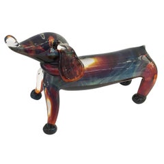 Sculpture de chien en verre de Murano vintage