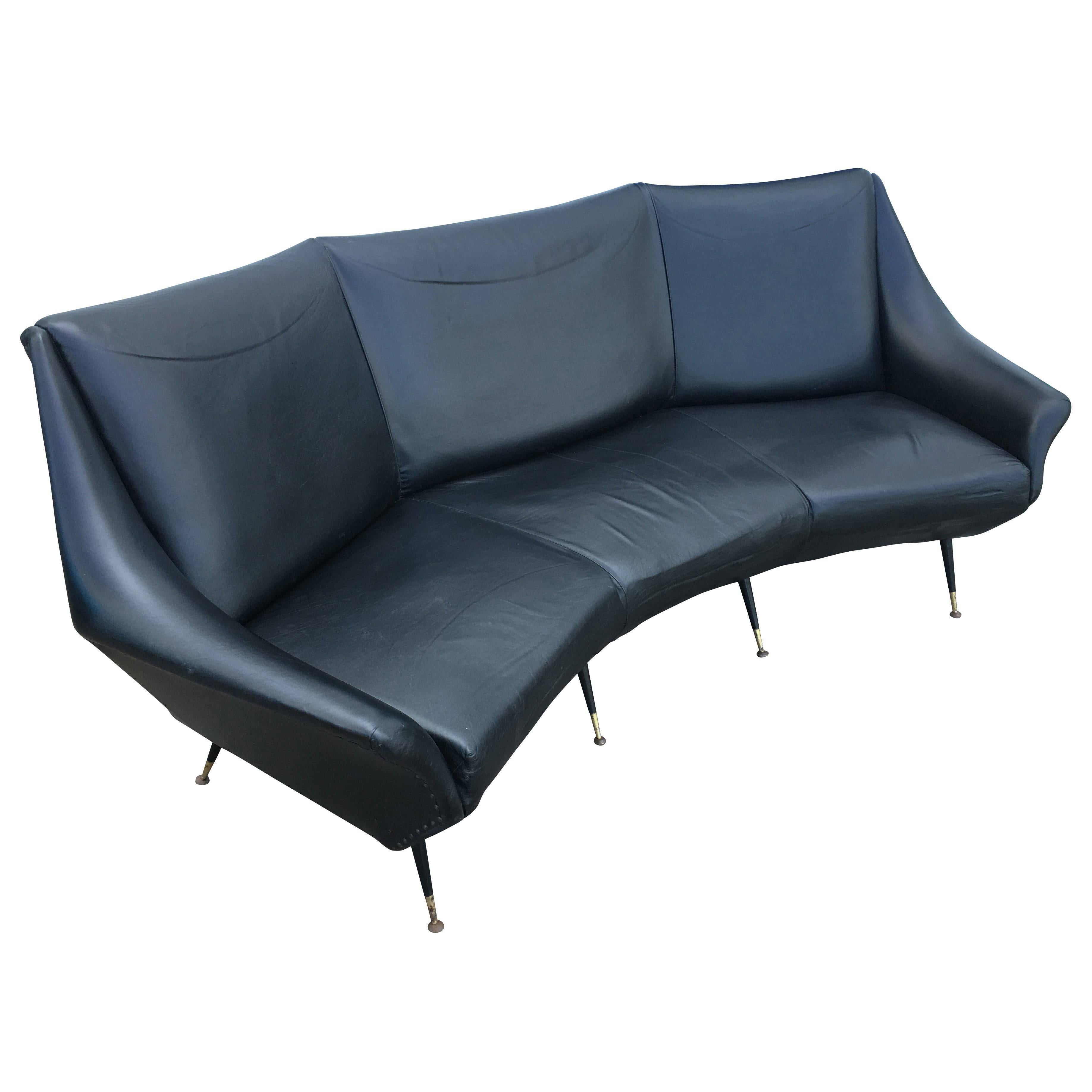 Curved White Italian Sofa at 1stDibs