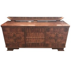 Art Deco Walnut Wood Sideboard from France