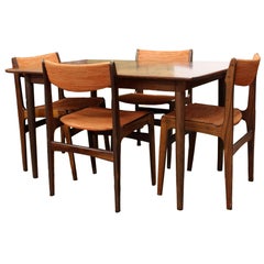 Mid-Century Modern Danish Rosewood Expandable Dining Table & Four Chairs, 1960s