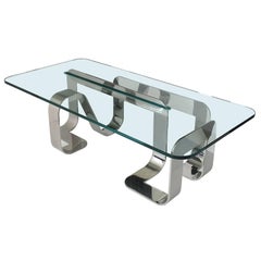 Rare Sculptural Polished Steel "Jason" Coffee Table by Gary Gutterman 5