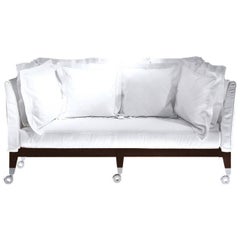 "Neoz" Castored Three-Seat Sofa in Mahogany by Philippe Starck for Driade