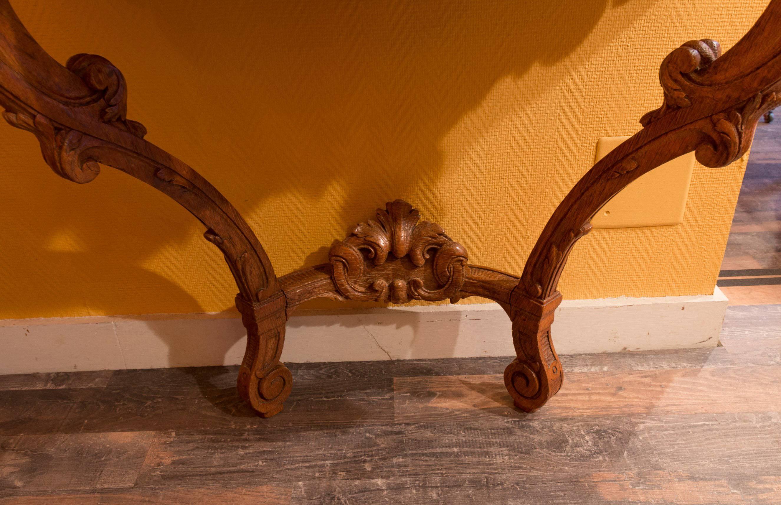 Fruitwood Small French Louis XV Style Console Table, circa 1850 For Sale
