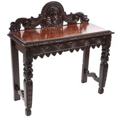 antique oak side table Antique Carved Oak Side Table