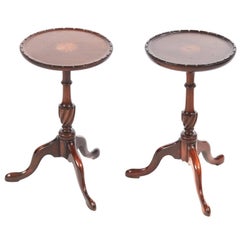 Pair of Mahogany Inlaid Lamp Tables