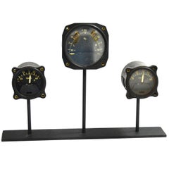 WWII Fighter Plane Instrument Panel Gauges